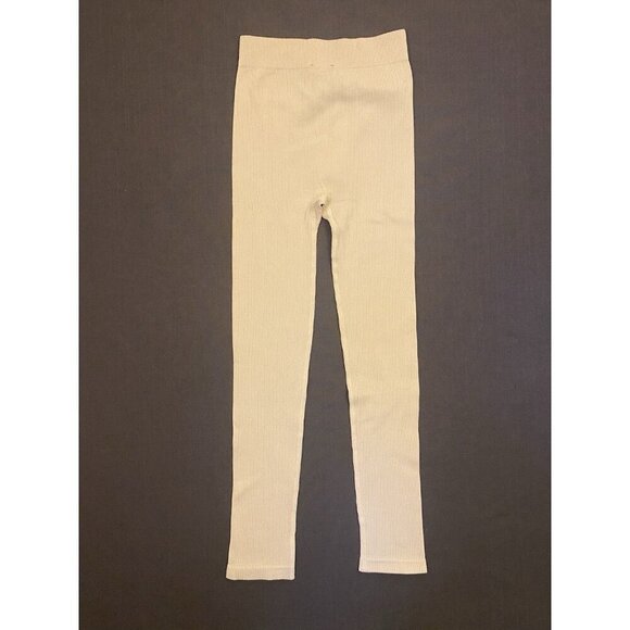 Zara Women's Ribbed Leggings Ankle Length Pull On Stretch Ivory Size XS / S NWT - Picture 5 of 13